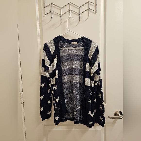 Kirra Blue & White Striped Cardigan with Stars - Picture 6 of 7